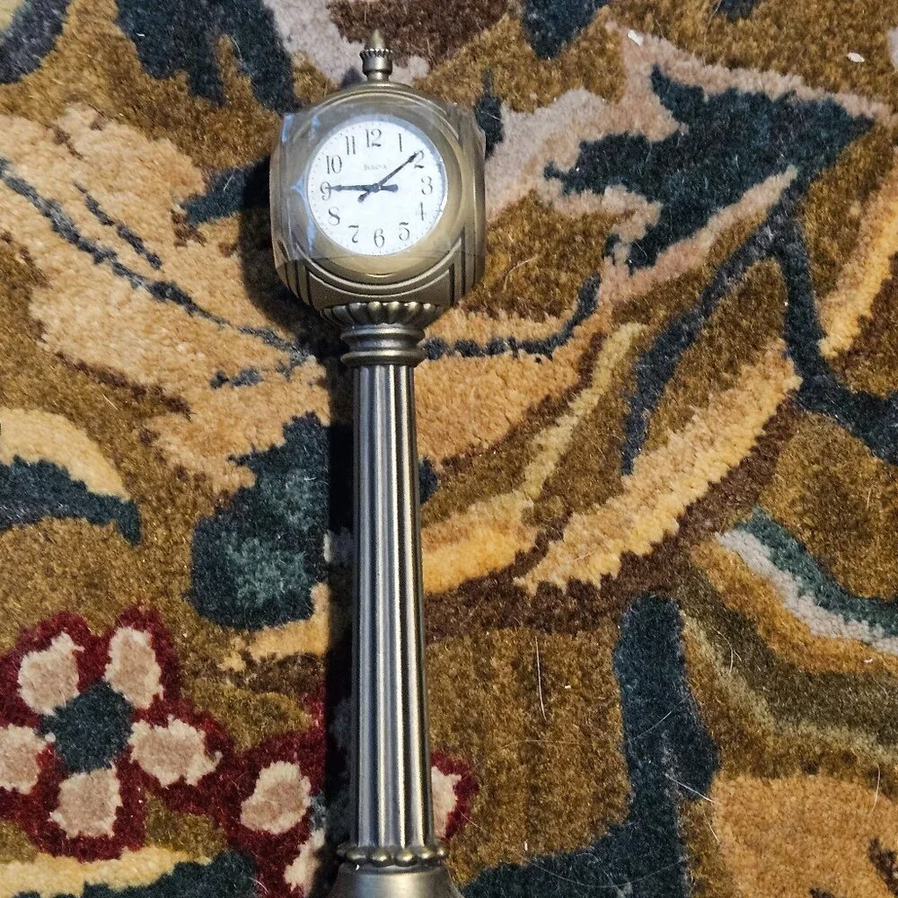 RARE CLASSIC BULOVA UNION SQUARE STREETS OF TIME 4 ZONE DESK MANTEL OFFICE CLOCK